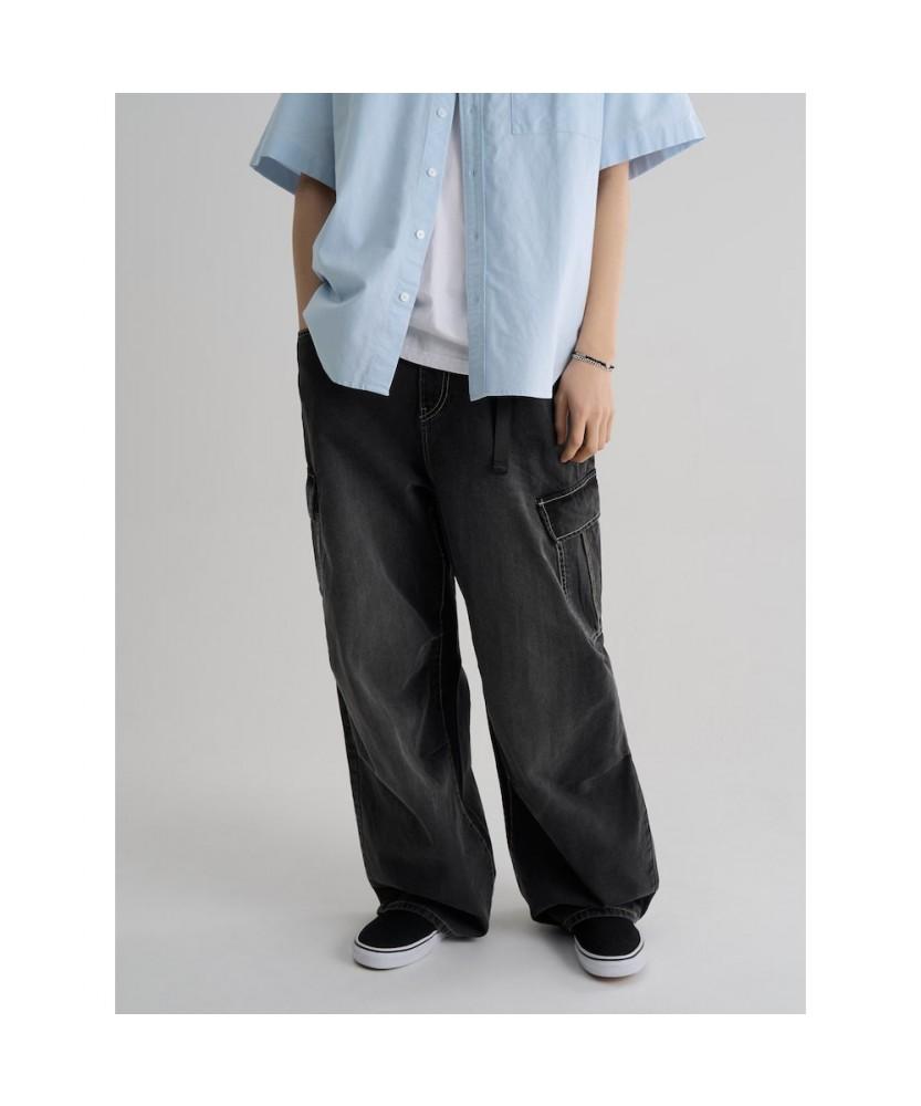 8SECONDS Lightweight Full-Band Cargo Denim Pants Ash