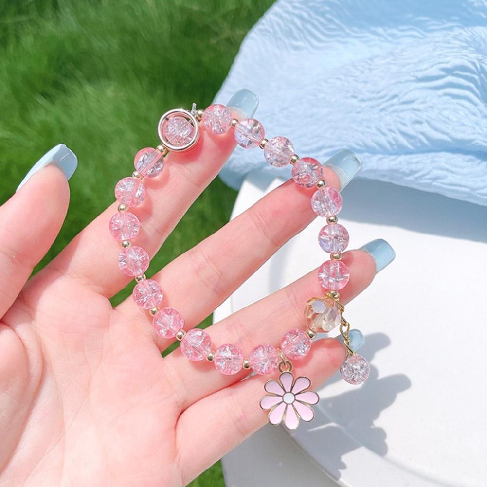 Multi-Color Daisy Flower Beaded Bracelet Ins Niche Minimalist Hand Jewelry Korean Cold Style for Women Perfect for Solo or Stack
