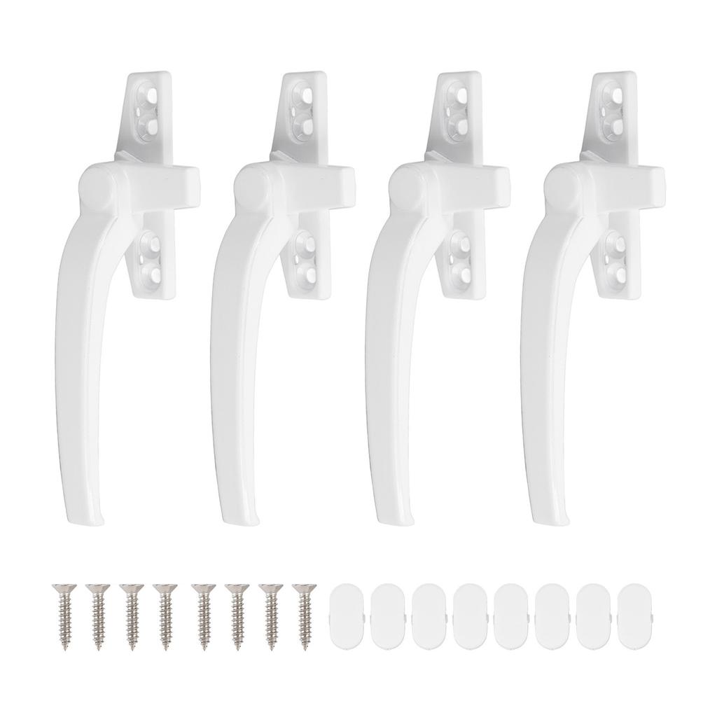 Mâner Fereastră Aliaj Aluminiu pentru Deschidere Orizontală, Exterior, Deschidere Batantă, Siguranță cu Blocare, Feronerie Dreapta Alb