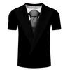 Fashion Men's T-shirts 3d Print Suit And Tie Pattern Plain Short Sleeved T-shirt For Men's Clothing High Street Streetwear Tops