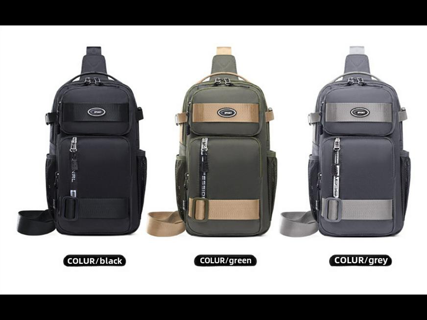 Men's Large Capacity Chest & Waist Bag: Trendy Shoulder Bag for Cycling, Hiking, Commuting