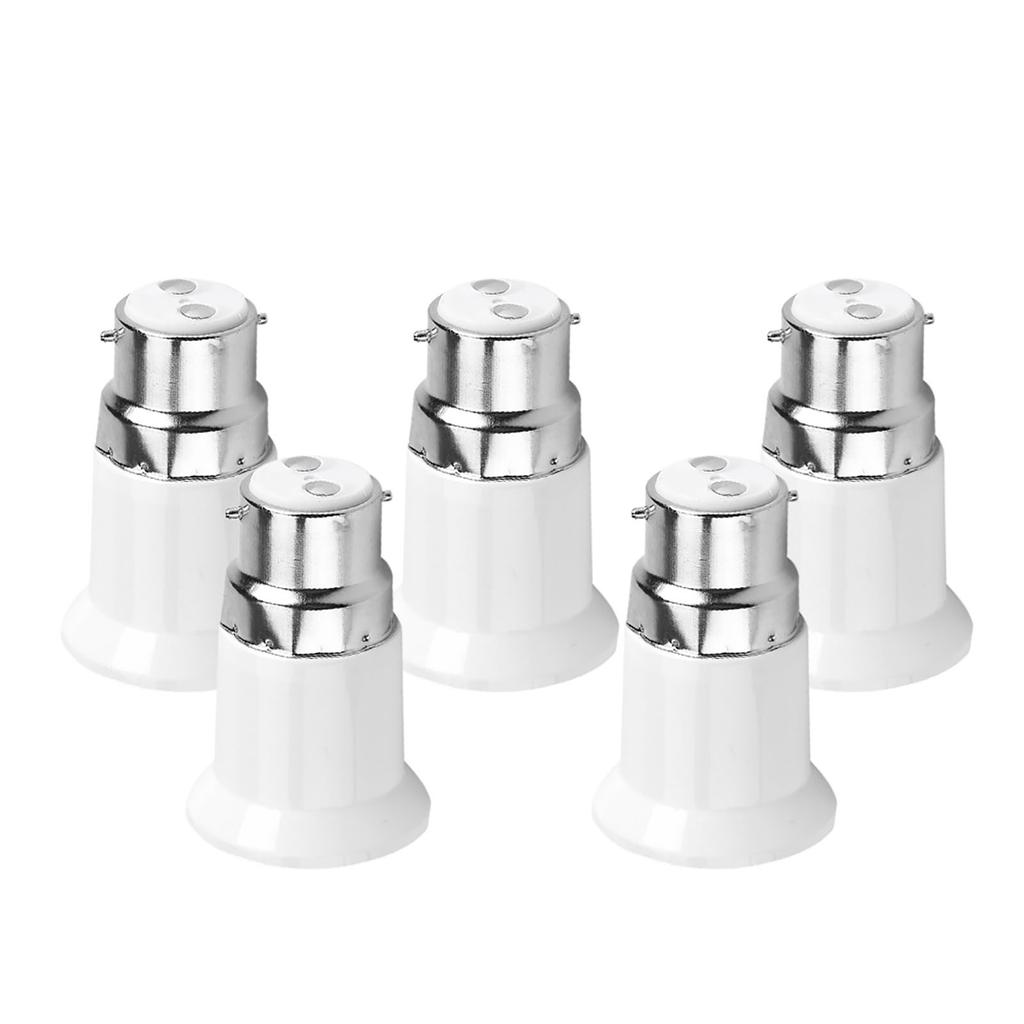 5pcs B22 Male to E27 Female Socket Base Bulb Adapter Converter Lamp Holders