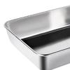 304 Rostfritt Stål Bricka Fat Tallrik Rektangel Matförvaringsbehållare för Frukt Grönsaker
