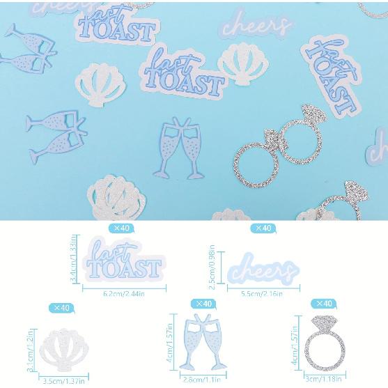 200psc Last Toast On the Coast Confetti - Last Toast Bachelorette Party Decorations, Ocean Bridal Shower Confetti, Beach and Coastal Bachelorette