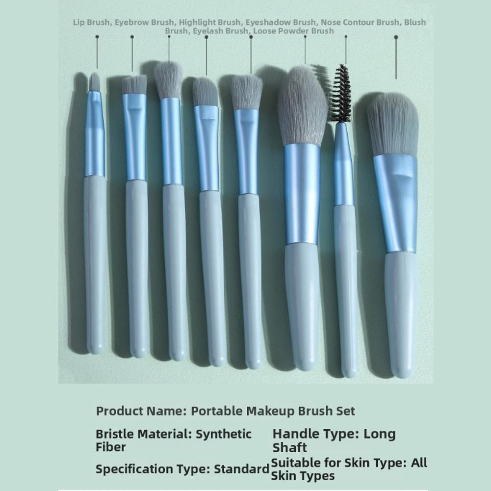8 Piece For Mini Makeup Brush Set for Beginners and Travel Makeup Kit