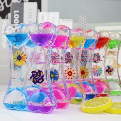 Clessidra a Liquido Bicolore: Decorazione Girandola Cuore Pesca - Regalo Perfetto di Capodanno per Studenti