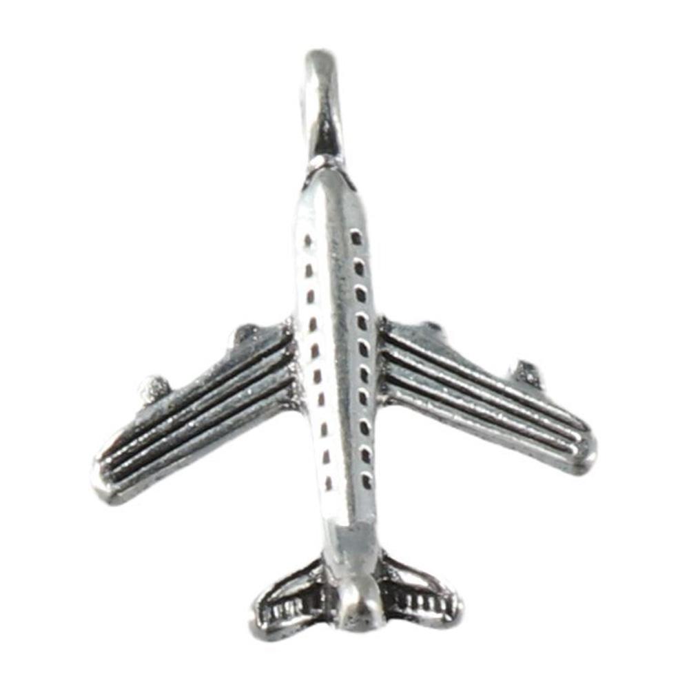 100pcs Alloy Antique Silver Plated Plane Airplane Charms Pendant 22.5x15mm Plane Shape Aircraft Charm Pendant