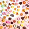 Random Mixed Cartoon Food Play Biscuits Donuts Chocolate Resin Nail Art DIY Cream Glue Hair Clips Mixed