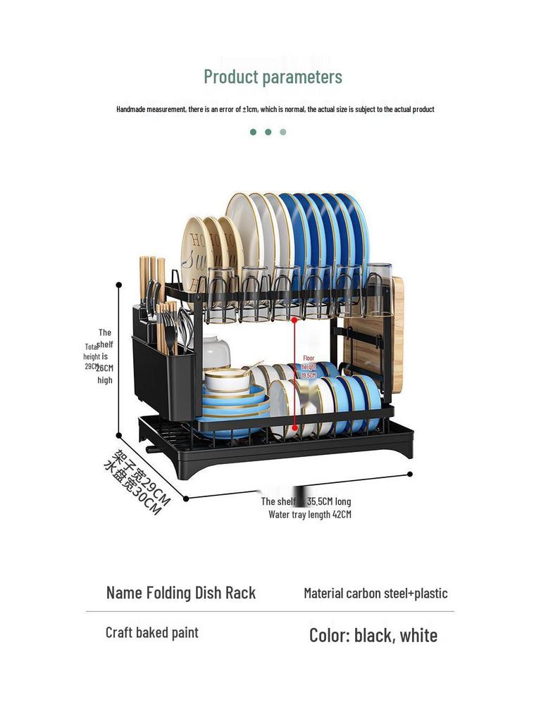Dish Drying Rack - Kitchen Storage Organizer for Bowls, Plates, and Utensils