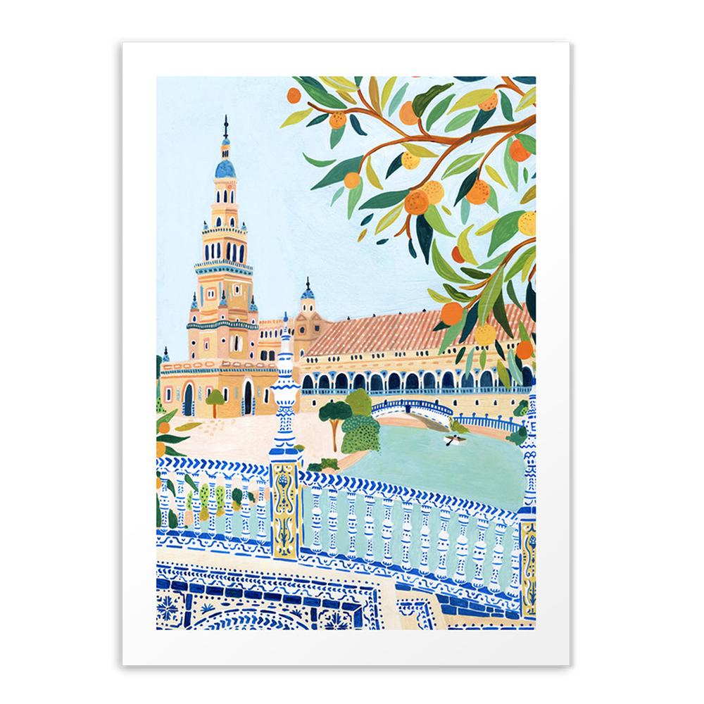 

Скандинавские Позитано, Италия, винтажные постеры и принты, Санторини, Барселона, холст, картина, подарок, настенное искусство для гостиной, домашний декор 21x30cm No Framed