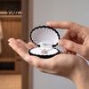 Wedding Gift Packaging Velvet Shell Jewelry Box, Portable Small Travel Organizer Case, Soft Pouch Flannel Storage Holder for Rings Earrings