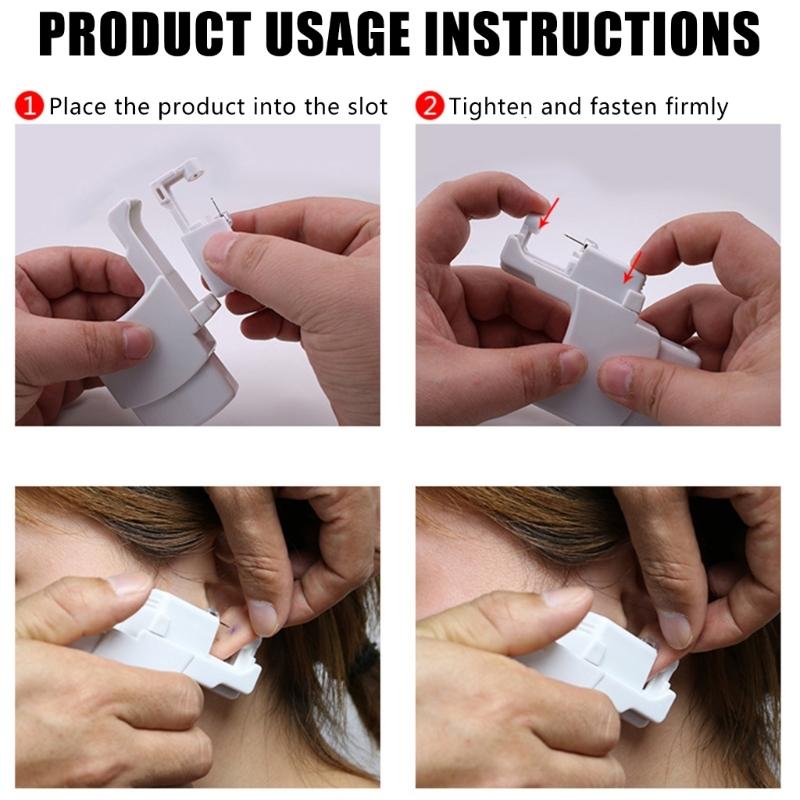 Convenient Portable Single Use Ear Stud Piercer for Home and Travel Ear Piercing Device Body Jewelry Piercing Tool
