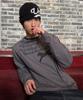 Eontaiteulseoul Stripe Applique Unicorn Long Sleeve Charcoal