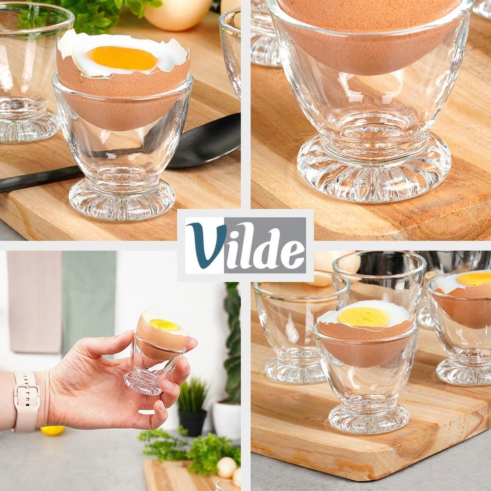 6x Glass Egg Cup Stand for Eggs Serving