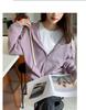 Women's Korean Style Waffle Knit Hooded Jacket (Spring/Autumn) - Slimming, Loose Fit, Plus Velvet, Zipper Cardigan Top