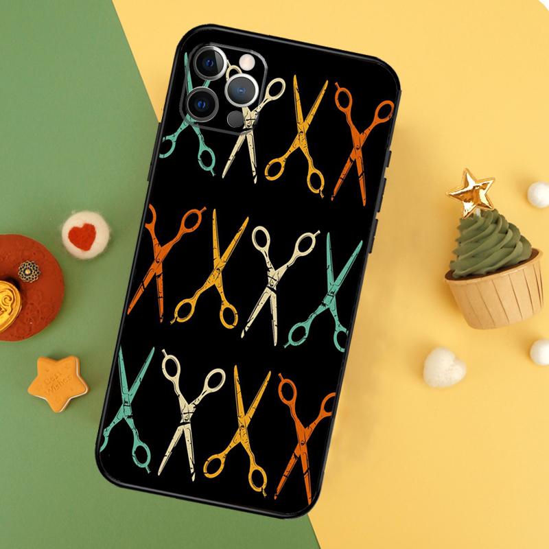 Hairdresser Barber Scissors Funda For iPhone 11 12 13 14 16 15 Pro Max Mini XS Max X XR SE2 7 8 14 16 15 Plus Phone Case