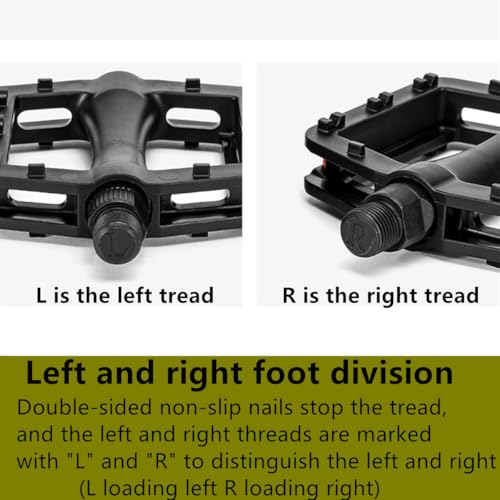 A pair of black mountain bike pedals, sealed bearing lightweight platform pedals, suitable for most adult bicycles such as highway mountain cities