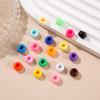 TX40 100Pcs 9mm Colors Minimalist Multicolor Rotundity Acrylic Big Hole Spacer Beads DIY Craft Kid Necklace Bracelets Accessory
