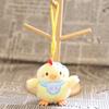 Cute Chick Plush Keychain Pendant with Embroidered Bibs Soft Skin-Friendly Mini Stuffed Animal for Bags And Keys Baby Shower Gift for Kids And Girls