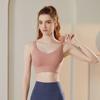 Women’s High-Impact Sports Bra - Gathered Back, Shockproof, One-Piece Design for Fitness, Running, and Yoga