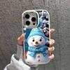 N110 Happy New Year Merry Christmas snowman Soft Phone Cases for iPhone 16Pro Max Xiaomi 11 Lite 5G NE Redmi Plating Frame Camera Protector Back Cover