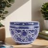 Blue and White Porcelain Turtle Tank: Fish and Lotus Pot for Desktop or Floor