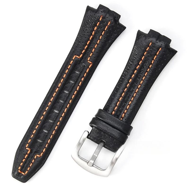 15x27mm Genuine Leather Watchband for Seiko SNL021P1 SNL017P1 SNA595P2 SNL029P2 Waterproof Wristband Replacement Bracelet Belt