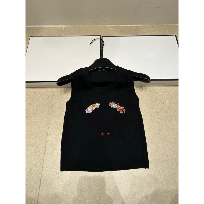 Xiang Family Colorful Embroidered Round Neck Knit Vest - Slimming & Versatile Summer Top (2026 Model)