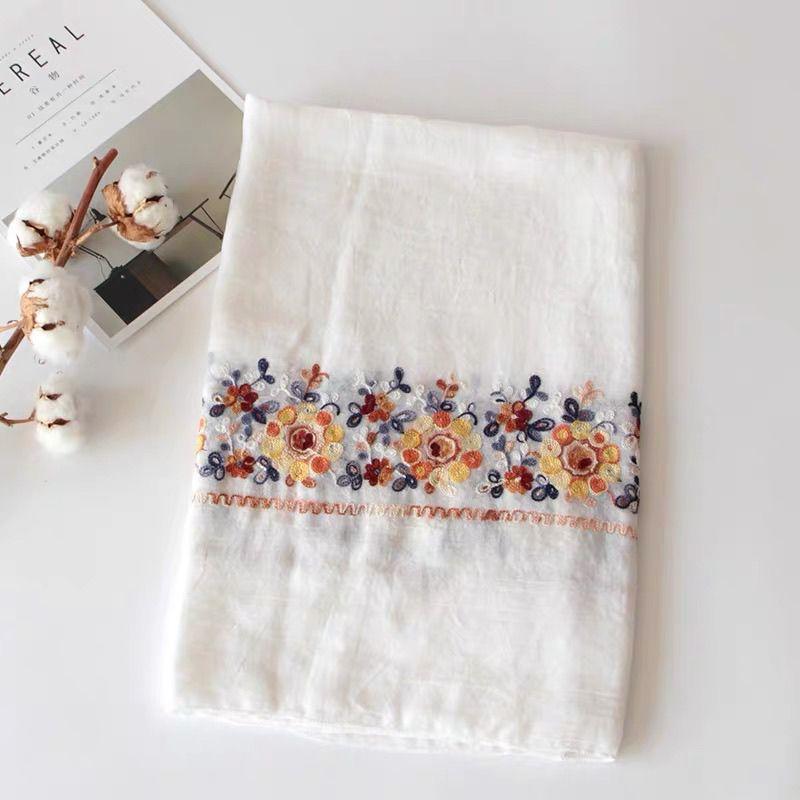 

Весенне-летняя вышитая этническая шаль Северо-западная тиковая соляная шаль Женский шелковый шарф двойного назначения