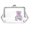 Liberty Print Clear Bear Cosmetic Cute and Made In Vinyl Clear Pouch by Cyalel Yahata Pouch, Stylish, Japan, (Felicite Blue)