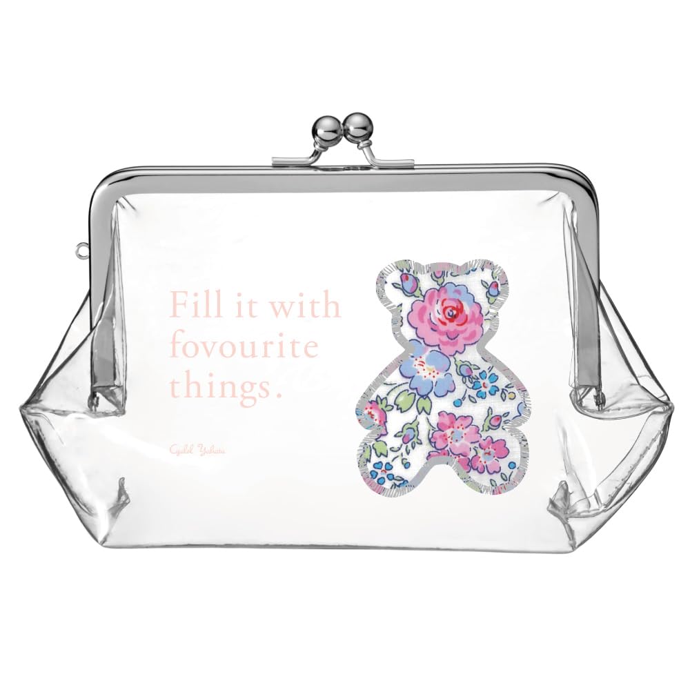 

Liberty Print Clear Bear Cosmetic Cute and Made in Vinyl Clear Pouch by Cyalel Yahata Pouch, Stylish, Japan, (Felicite Blue)
