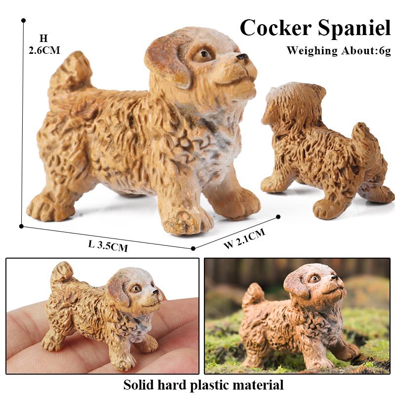 Oenux Dog Animals Model Bulldog Corgi Shiba Inu Husky Pug Schnauzer Chihuahua Puppy Figurines PVC Cute Collection Toy Kid Gift
