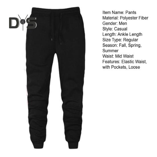 Pantaloni sportivi da uomo, tinta unita, con elastico alla caviglia, pantaloni larghi, con coulisse e cuciture rinforzate sulle tasche, per l'esercizio quotidiano