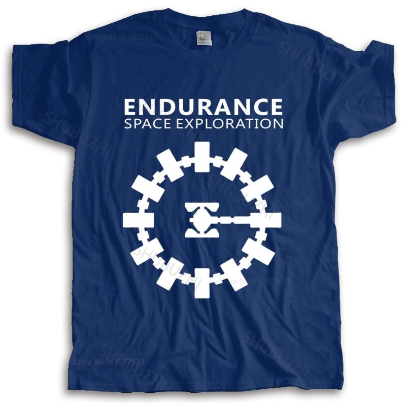 men tshirt summer Adventure Movie Interstellar Endurance Space Craft Christopher Nolan male cotton teeshirt bigger size S