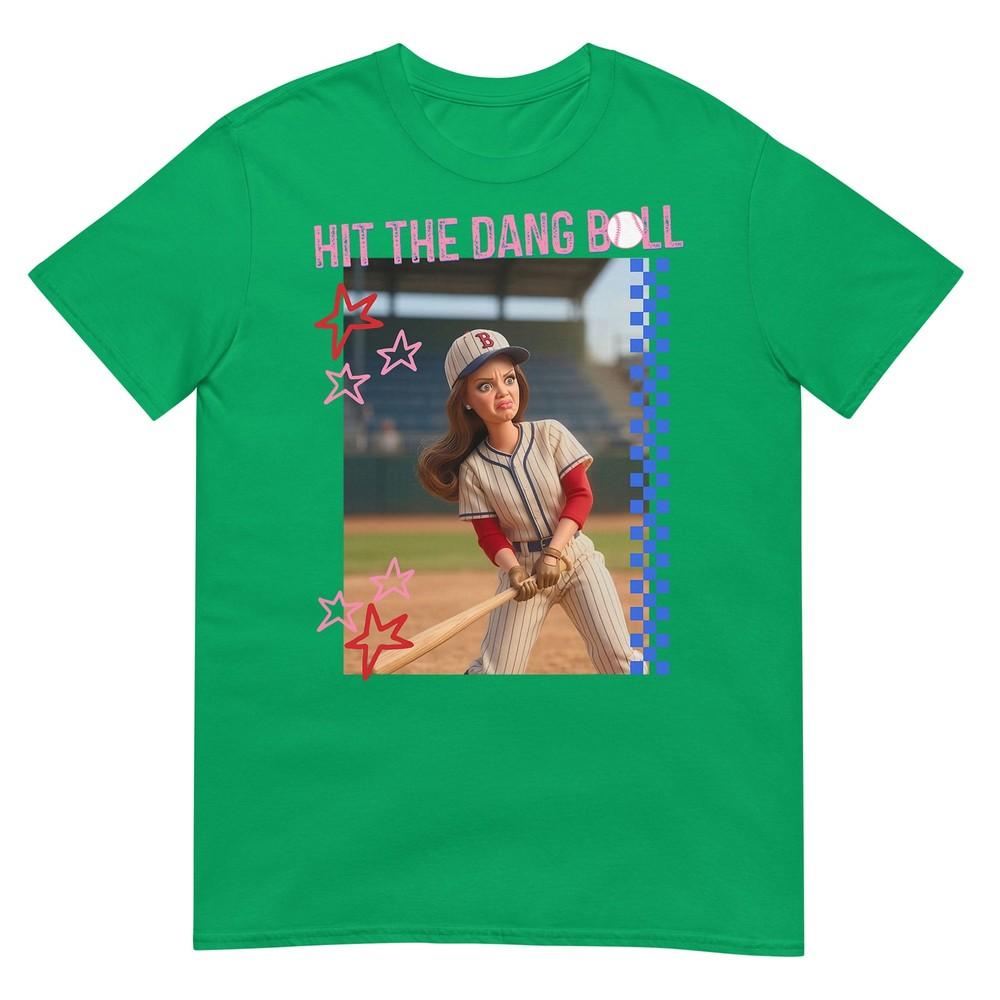 Hit The Dang Ball Baseball Mom Gameday Funny Doll Face Meme TShirt