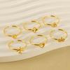 18k Gold Plated Adjustable Stainless Steel Ring with Cat Paw, Cloud, Heart, Crown, and Four-Leaf Clover Designs