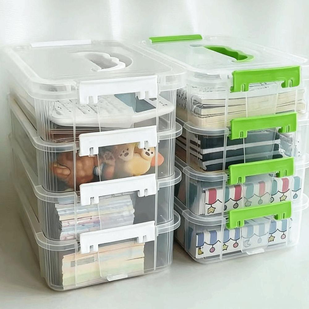 Tragbare Aufbewahrungsbox Transparenter Behälter Baustein Federmäppchen Schmuckkästchen