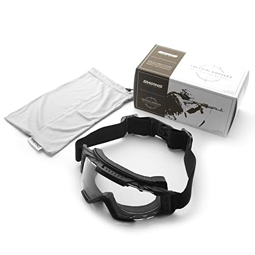 SWANS Tactical Goggles SG-2280 Black Clear Lens