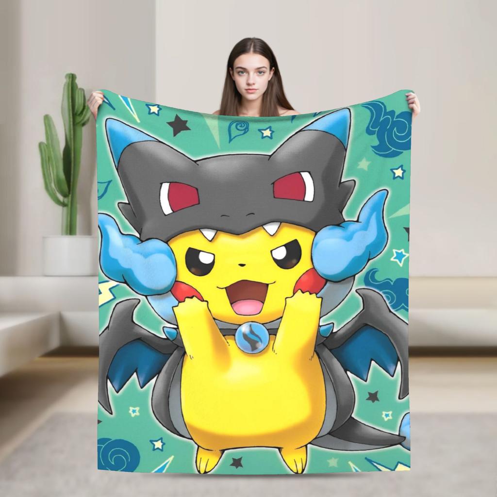 Cute Cartoon Squirtle Blankets Poke-Mon Flannel Awesome Warm Throw Blankets for Home Restaurant Spring Autumn