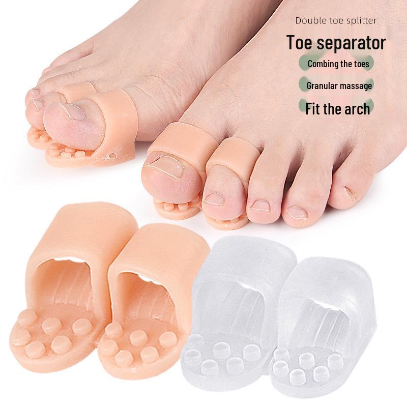 Dual Hole Toe Separator & Bunion Corrector, Hammer Toe Straightener, Fragrance Toe Protector Pad, Adjustable