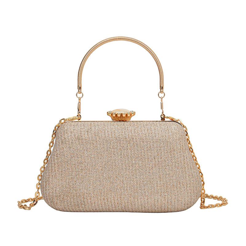 

Luxury Evening Bag For Party Banquet Wedding Prom Glitter Handbag Trendy Ladies Clutch Bag Elegant Chain Crossbody Shoulder Bags золотой
