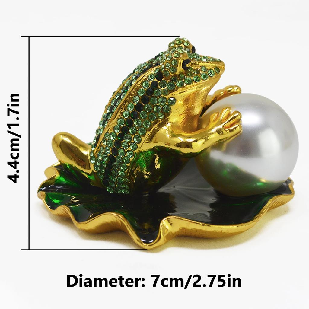 2026 Feng Shui Frog Good Fortune and Wealth Ornament Large Lotus Lucky Place Under Office Auspicious Table Decoration Three-Legged - - Bead, Leaf,