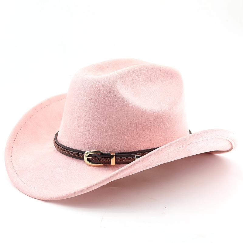 New Fashion Suede Cowboy Fedoras Cap Retro Unisex Outdoors Big Brim Top Hat Western Style Handsome Britain Panama Jazz Hat