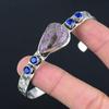 Friendship Day Deal 925 Silver Natural Purpurite Blue Topaz Wife Bangle Jewelry
