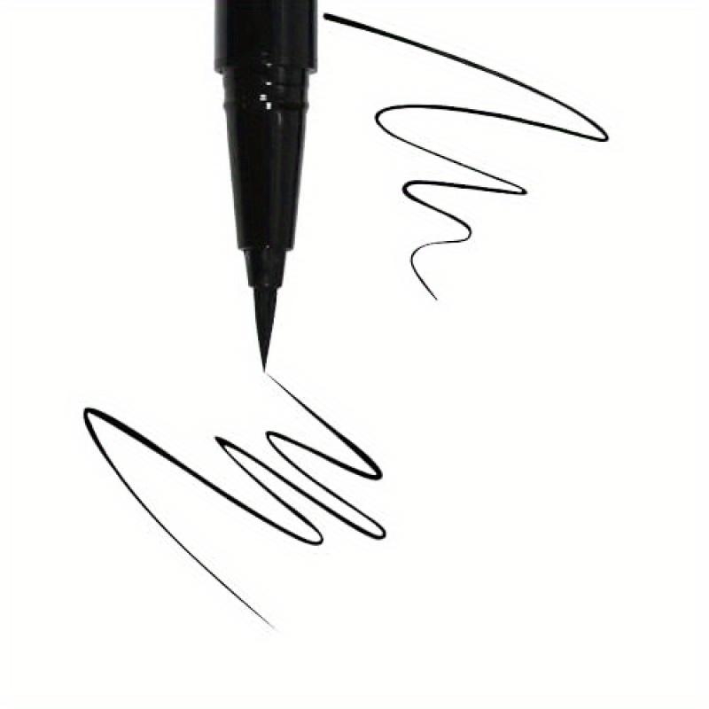 1 Stück Wasserdichter Flüssig-Eyeliner-Stift Ultrafeine Spitze Wischfest Schnelltrocknend Lang Anhaltend Schwarzer Eyeliner Intensive Definition für Alle Augenformen