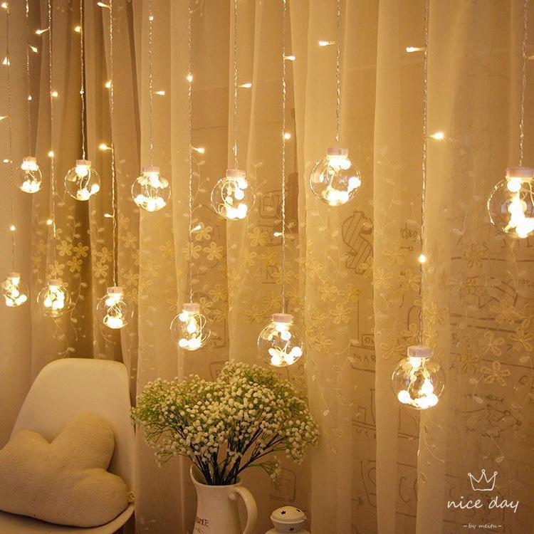 Solar LED Star Curtain Lights for Windows and Courtyard Decor