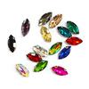 7*15 Horse Eye Sew-On Non Hot Fix Loose 3D Glass Rhinestone Eco-Friendly Wedding Shoes Dress DIY Accessories White