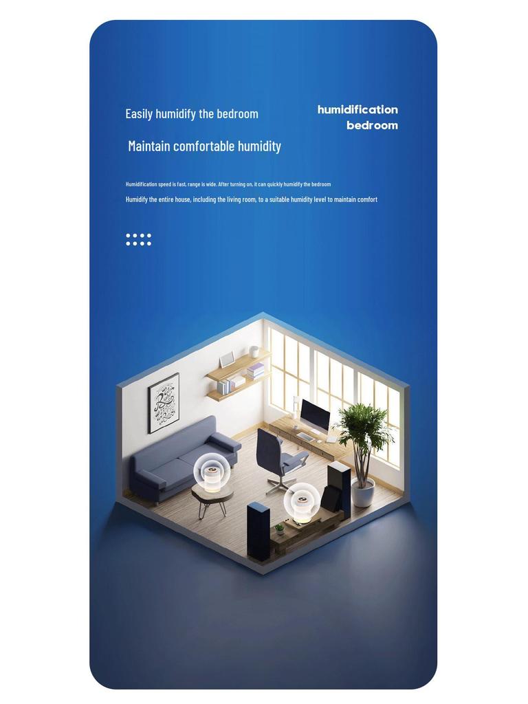 Transparent Round High-Capacity Silent Desktop Humidifier