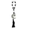 Ramadans Wood Beaded Garlands Acrylic Moon Pendant Wall Hanging Ornament with Tassels For Islamic Festives Home Decorations