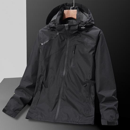 Men Windbreaker Water Resistant Windproof Spring Autumn Plus Size Hooded Jacket Coat for